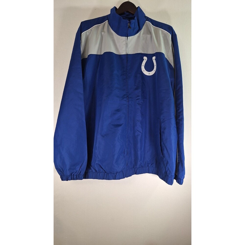 Indianapolis Colts Jacket Blue Gray Nike Windbreaker Warm Up Full Zip Men XXL